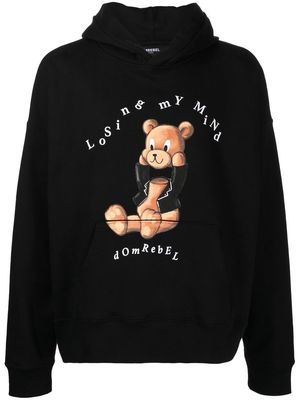 DOMREBEL slogan-print long-sleeve hoodie - Black