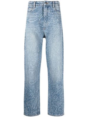 DOMREBEL straight-leg graphic-pint jeans - Blue