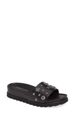 Donald Pliner Cailo Studded Slide Sandal in Black Leather