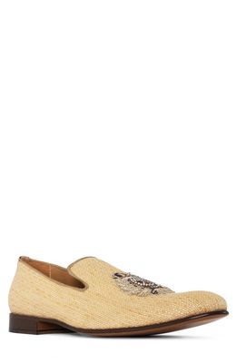 Donald Pliner Crest Embroidered Patch Loafer in Natural 