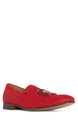 Donald Pliner Crest Embroidered Patch Loafer 