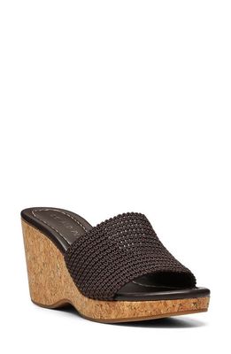 Donald Pliner Fortune Wedge Sandal in Dark Brown