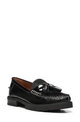 Donald Pliner Lenny Genuine Calf Hair Tassel Loafer in Black