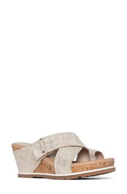 Donald Pliner Platform Wedge Sandal in Platino