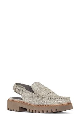 Donald Pliner Slingback Platform Penny Loafer in Pewter