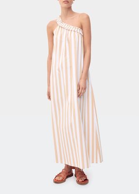 Donatella One-Shoulder Cotton Maxi Dress