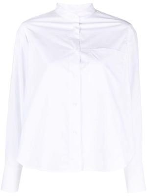 DONDUP band-collar cotton cropped shirt - White
