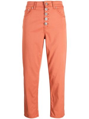 DONDUP button-fastening cropped trousers - Orange