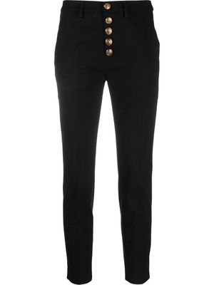 DONDUP buttoned-up slim-fit trousers - Black