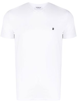 DONDUP chest logo v-neck t-shirt - White