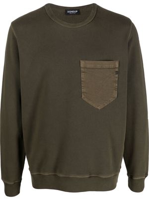 DONDUP chest-pocket cotton sweatshirt - Green