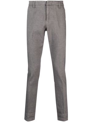 DONDUP concealed-fastening cotton tapered trousers - Grey