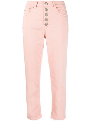 DONDUP cropped dyed tapered jeans - Pink