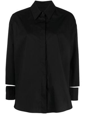 DONDUP cut-out detail long-sleeve shirt - Black