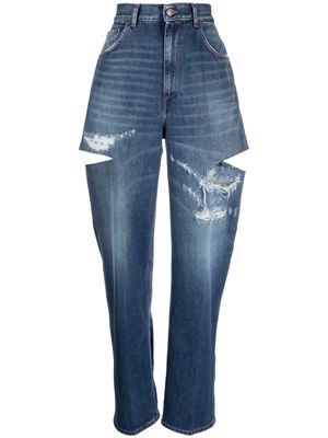 DONDUP cut-out tapered jeans - 800 BLU