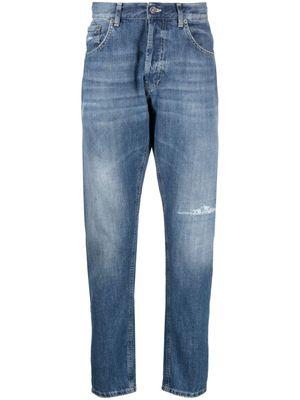 DONDUP distressed-effect mid-rise tapered jeans - Blue