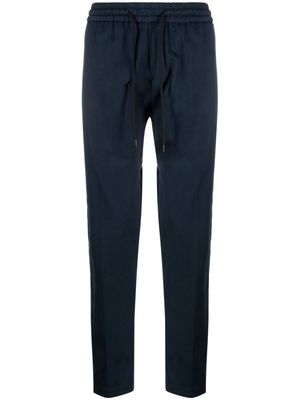 DONDUP drawstring-waist cotton tapered trousers - Blue
