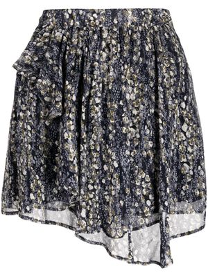 DONDUP floral-print pleated skirt - Blue