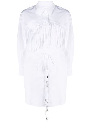 DONDUP fringed short dress - White
