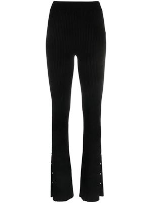 DONDUP high-waisted ribbed-knit trousers - Black