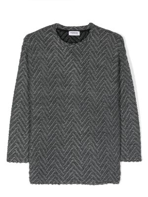 DONDUP KIDS bouclé chevron-knit jumper - Grey
