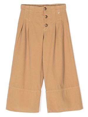 DONDUP KIDS button-up wide-leg trousers - Brown