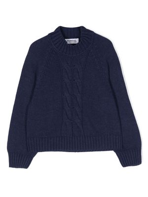 DONDUP KIDS cable-knit mock-neck jumper - Blue