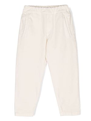 DONDUP KIDS chenille tapered cotton-blend trousers - White