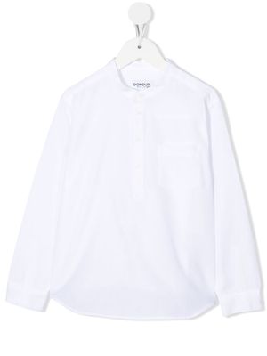 DONDUP KIDS collarless cotton shirt - White