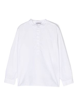DONDUP KIDS collarless long-sleeve cotton shirt - White