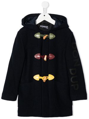 DONDUP KIDS colour-block hooded duffle coat - Blue