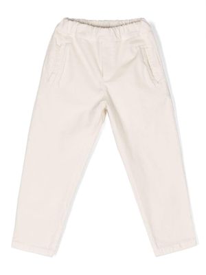 DONDUP KIDS cotton-blend elasticated-waist trousers - White