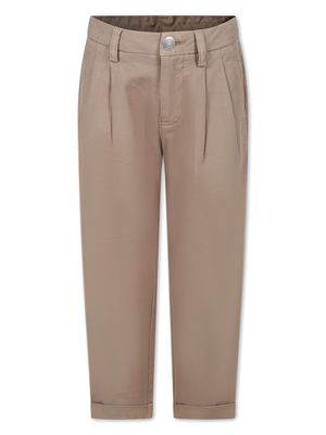 DONDUP KIDS cotton-blend tailored trousers - Neutrals