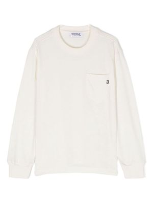 DONDUP KIDS cotton crew-neck sweatshirt - White