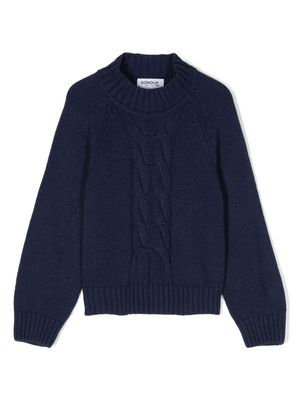 DONDUP KIDS crew-neck cable-knit jumper - Blue