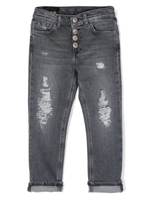 DONDUP KIDS distressed-finish slim-cut jeans - Grey