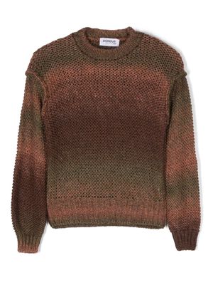 DONDUP KIDS faded-effect open-knit jumper - Brown
