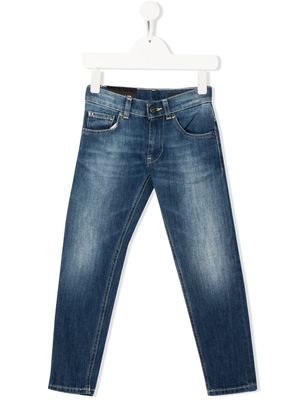 DONDUP KIDS faded tapered-leg jeans - Blue