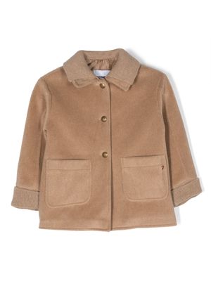 DONDUP KIDS felted button-up coat - Brown