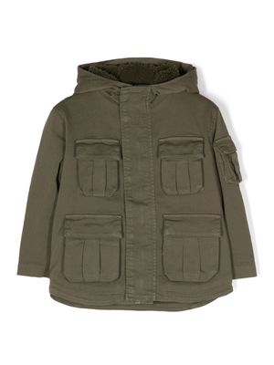 DONDUP KIDS hooded cargo-pocket jacket - Green