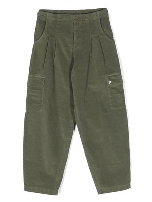 DONDUP KIDS logo-embroidered cargo trousers - Green