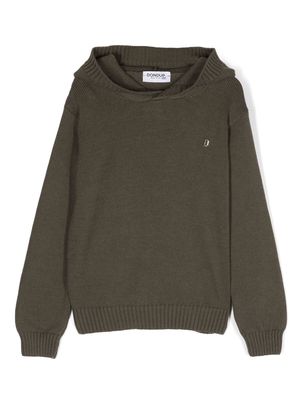 DONDUP KIDS logo-patch knitted top - Green