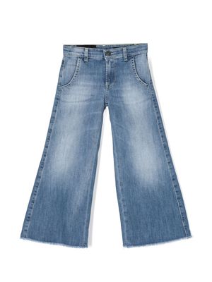DONDUP KIDS logo-patch wide-leg jeans - Blue