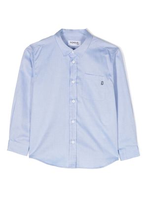 DONDUP KIDS logo-plaque cotton shirt - Blue