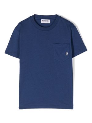 DONDUP KIDS logo-plaque detail T-shirt - Blue
