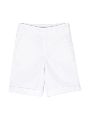 DONDUP KIDS logo-plaque plain shorts - White