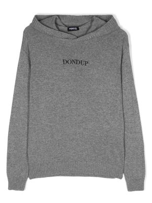 DONDUP KIDS logo-print knit hoodie - Grey