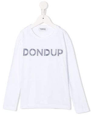 DONDUP KIDS logo-print long-sleeved T-shirt - White