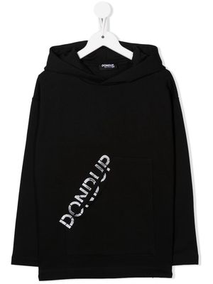 DONDUP KIDS logo-print pullover hoodie - Black
