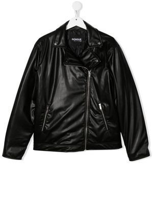 DONDUP KIDS off-centre zip-fastening biker jacket - Black